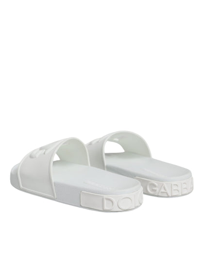 Dolce &amp; Gabbana Weiße Gummi-Sandalen, Strandschuhe