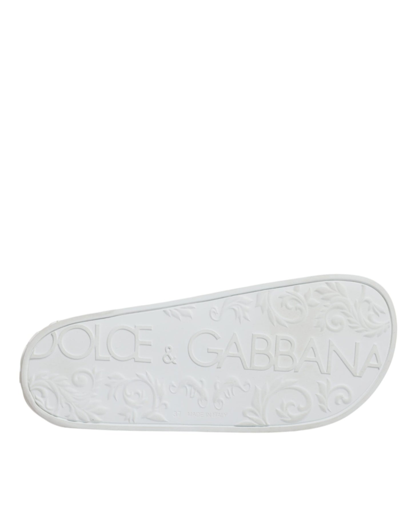 Dolce &amp; Gabbana Weiße Gummi-Sandalen, Strandschuhe