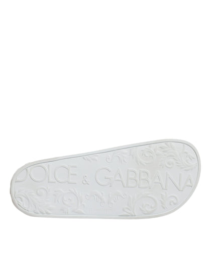 Dolce &amp; Gabbana Weiße Gummi-Sandalen, Strandschuhe