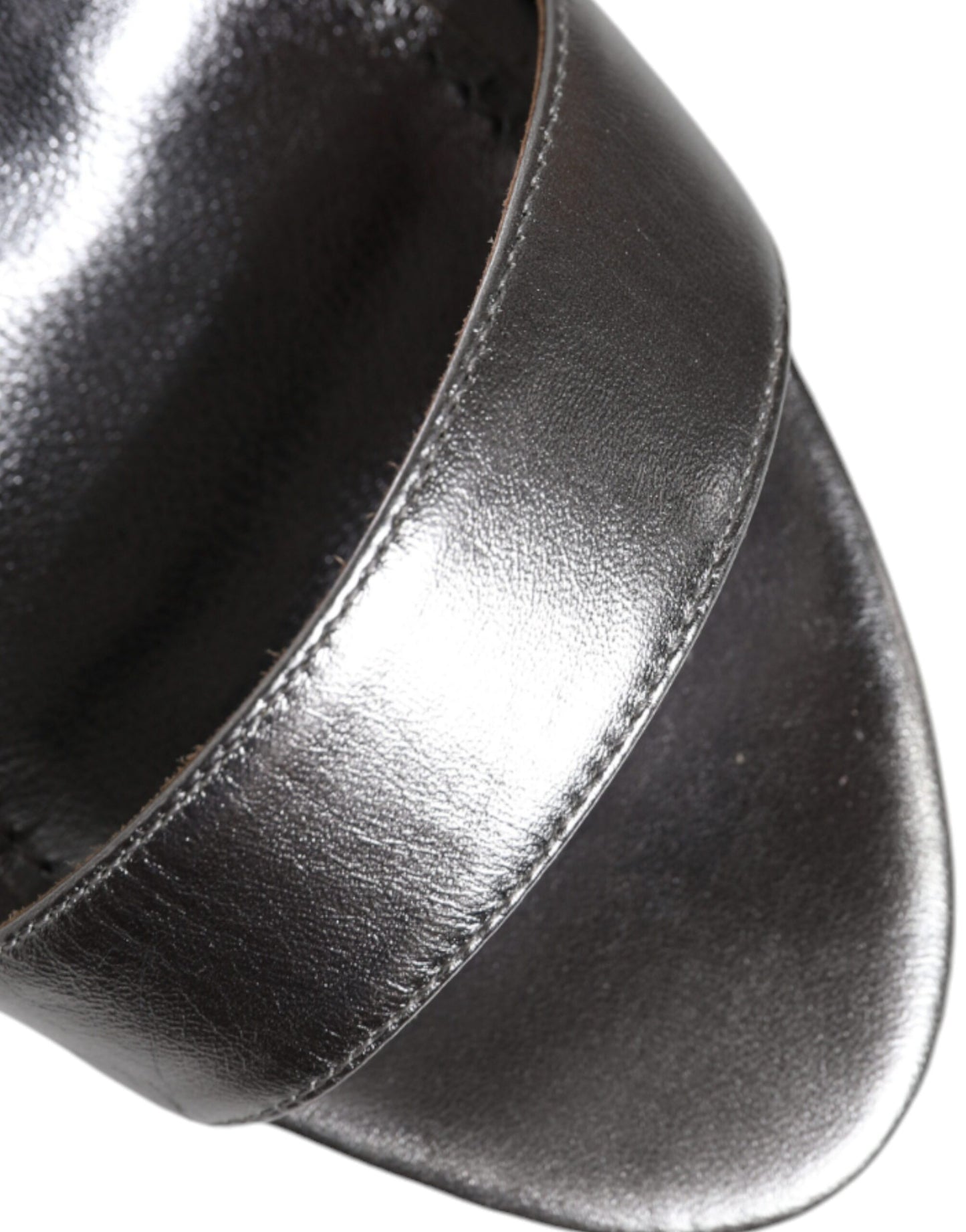 Dolce &amp; Gabbana Silber KEIRA Heels Knöchelriemen Sandalen Schuhe