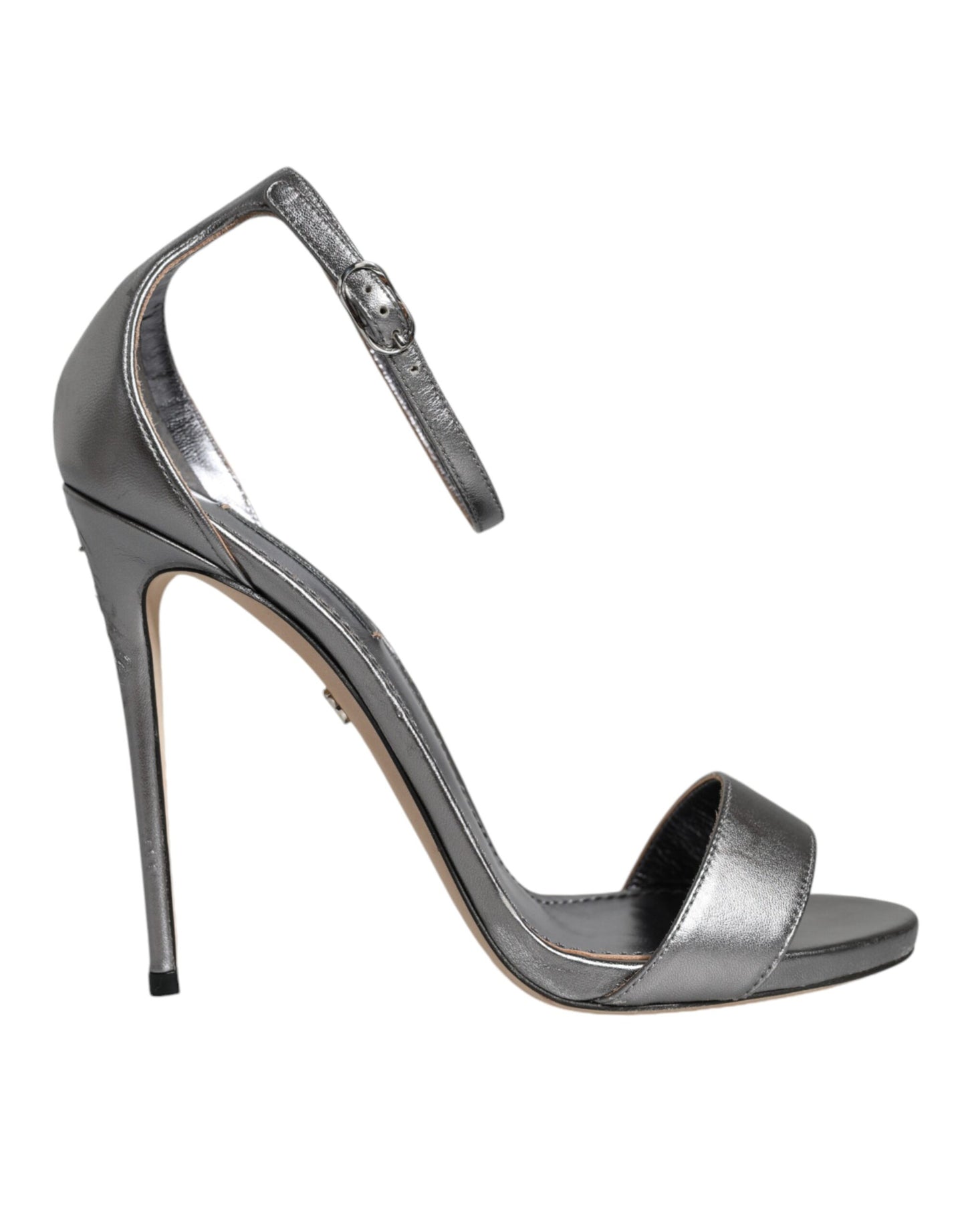Dolce &amp; Gabbana Silber KEIRA Heels Knöchelriemen Sandalen Schuhe