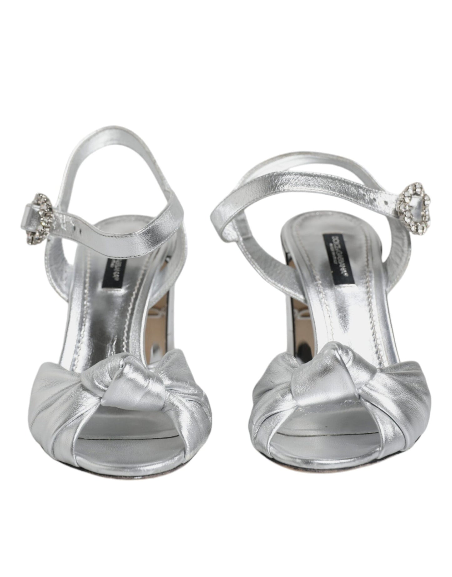 Dolce &amp; Gabbana Silber Spiegel Heels KEIRA Sandalen Schuhe