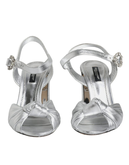 Dolce &amp; Gabbana Silber Spiegel Heels KEIRA Sandalen Schuhe