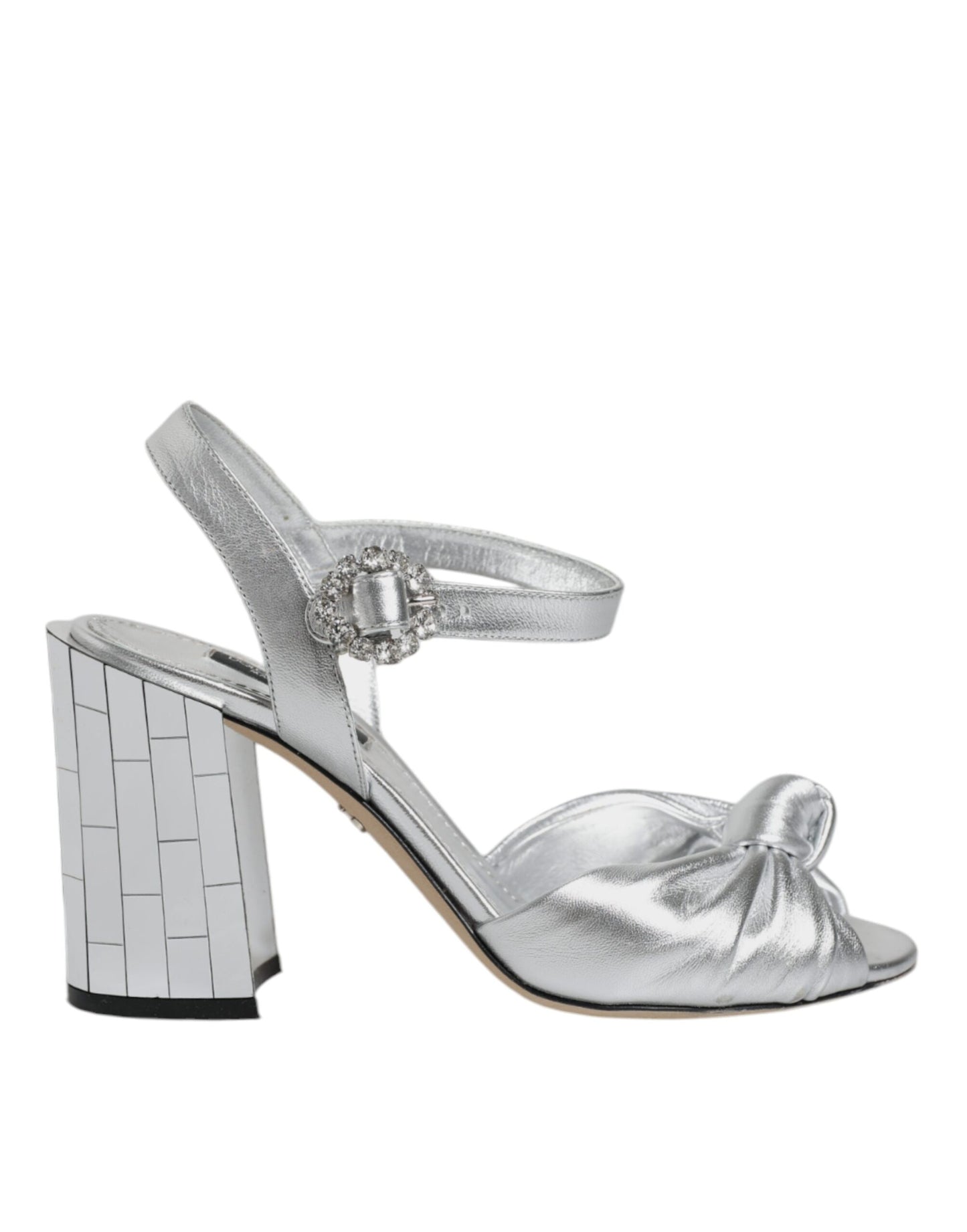 Dolce &amp; Gabbana Silber Spiegel Heels KEIRA Sandalen Schuhe