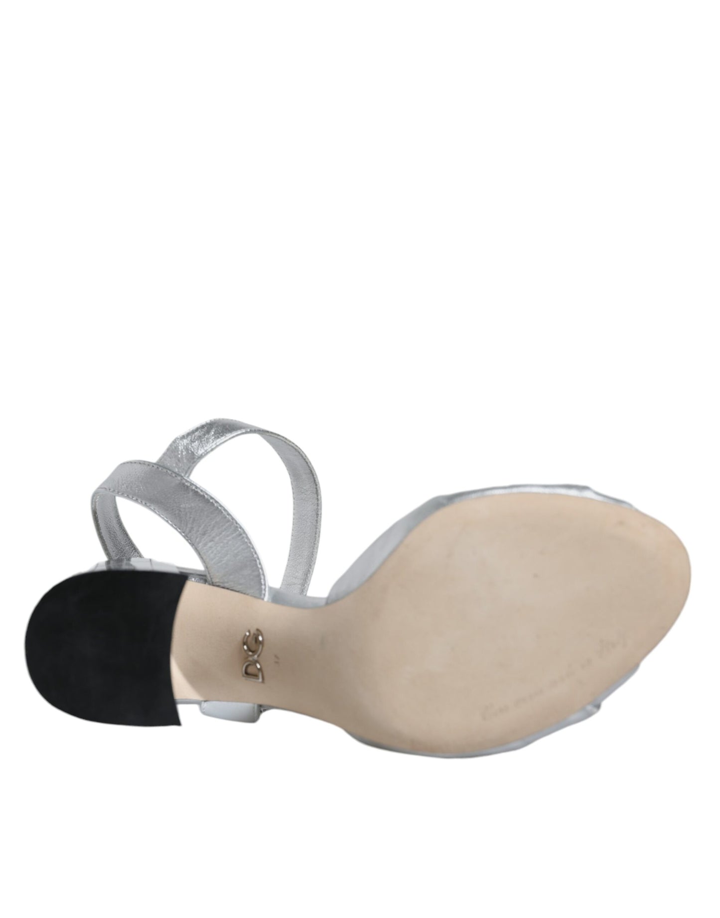 Dolce &amp; Gabbana Silber Spiegel Heels KEIRA Sandalen Schuhe