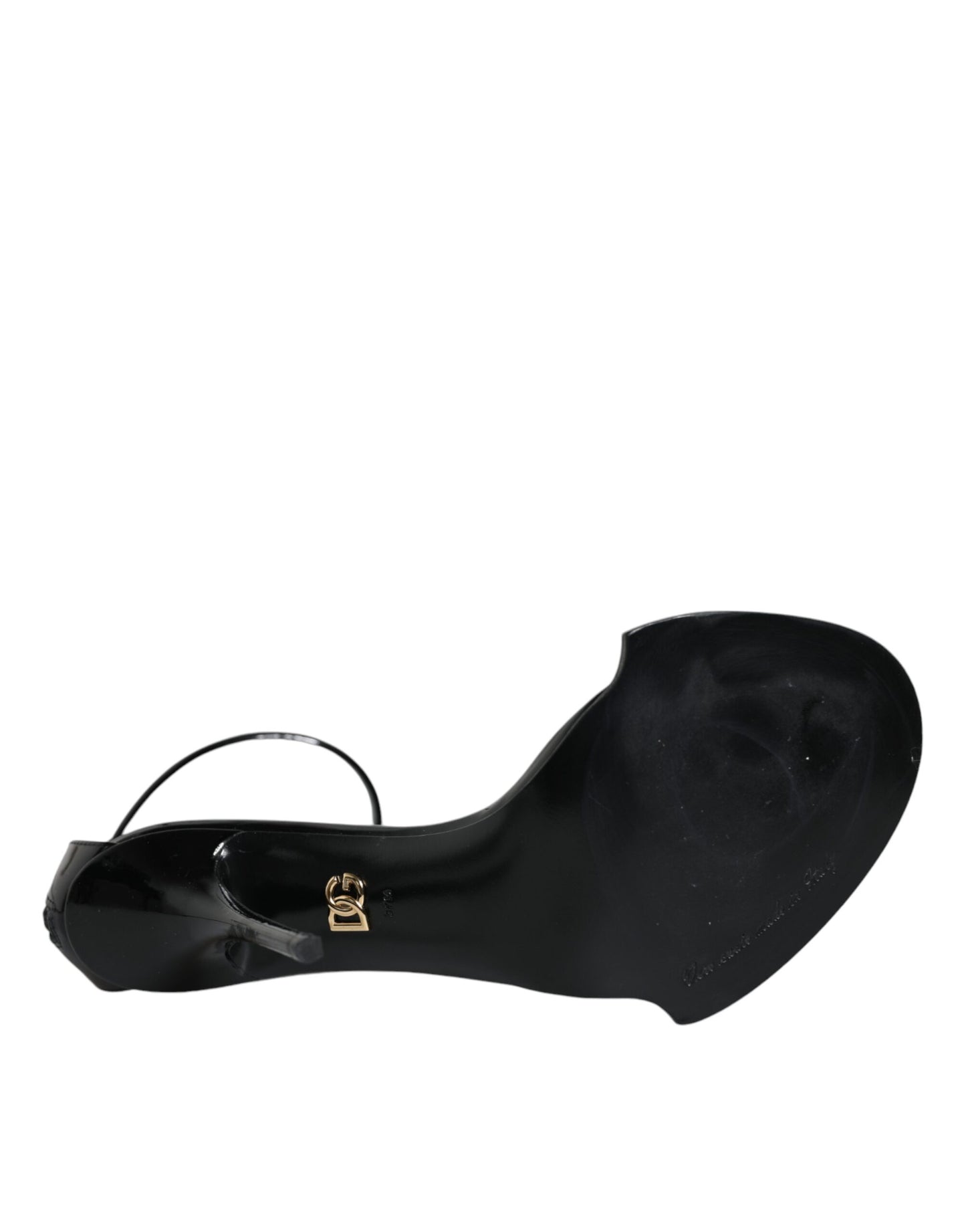 Dolce &amp; Gabbana Schwarze Keira Leder-Sandalen mit Kunstperlen