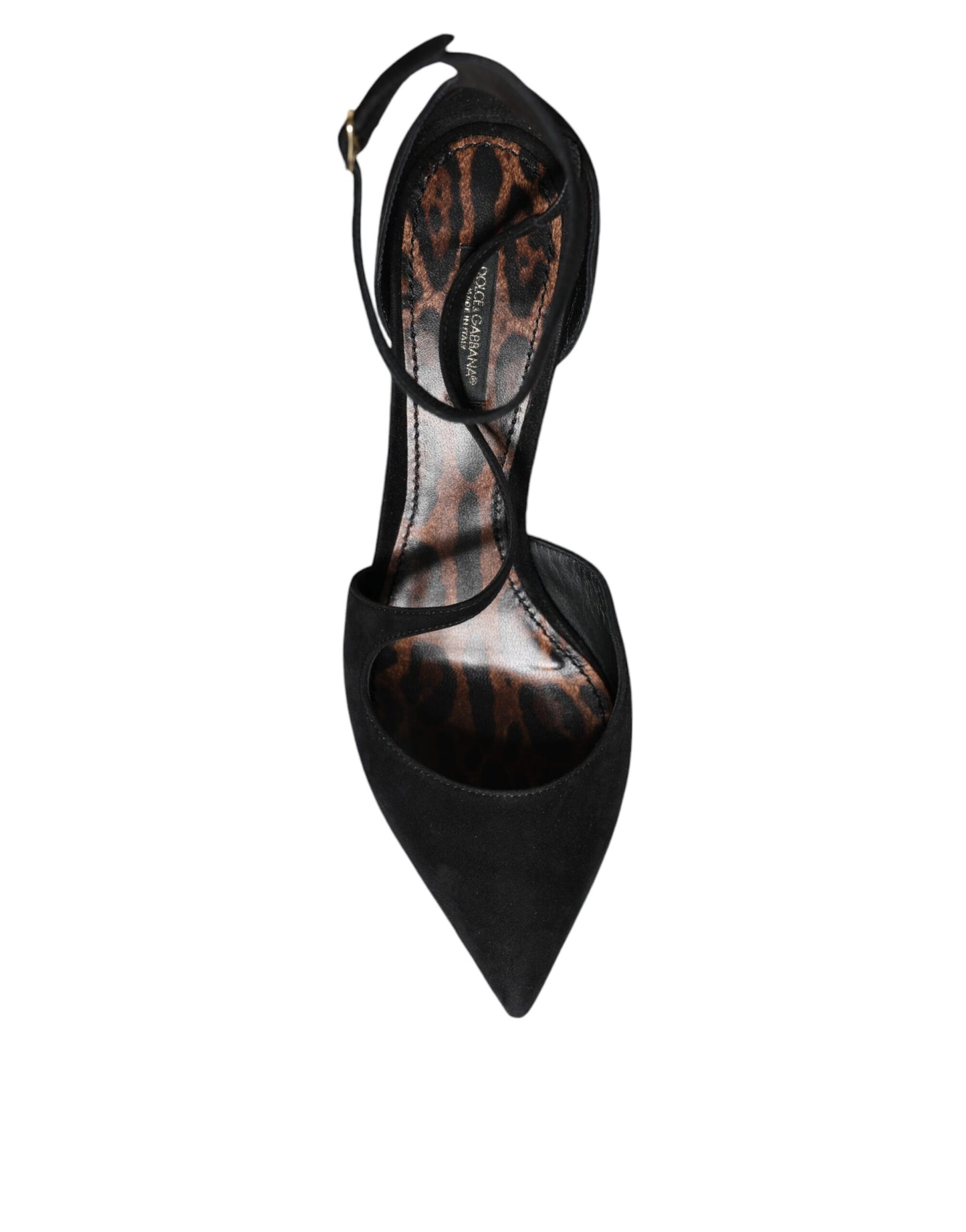 Dolce &amp; Gabbana – Pumps aus schwarzem Wildleder mit Knöchelriemen