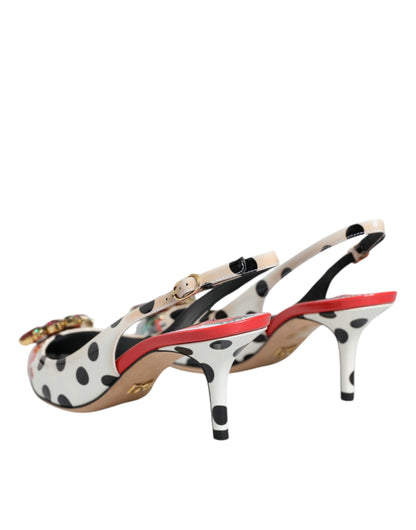 حذاء دولتشي آند غابانا متعدد الألوان بكعب كريستالي مفتوح من الخلف