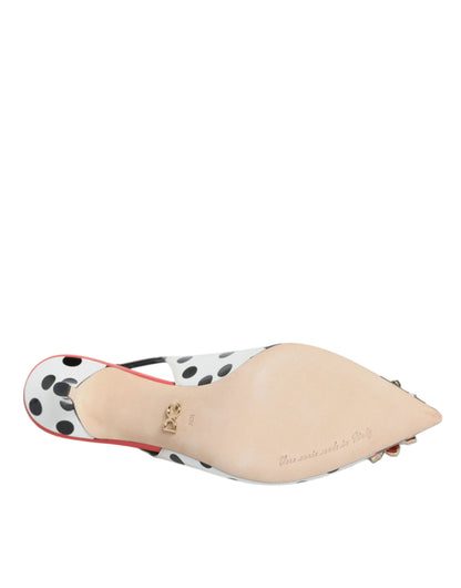 Dolce &amp; Gabbana Slingback-Schuhe mit mehrfarbigen Kristallabsätzen