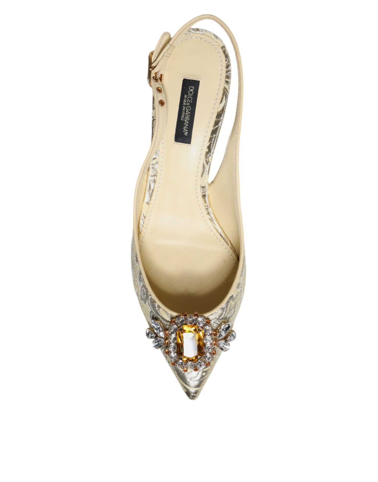 Dolce &amp; Gabbana Gold Kristall Pumps Heels Slingbacks Schuhe