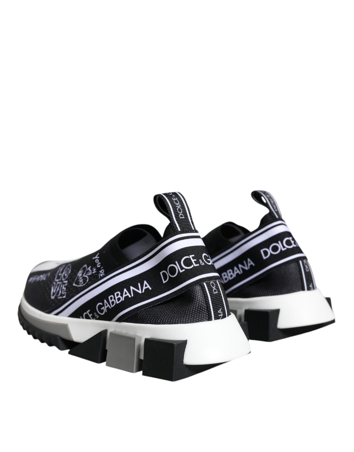 Dolce &amp; Gabbana Schwarz Weiß Sorrento Low Top Sneakers Schuhe