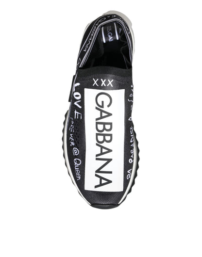 Dolce &amp; Gabbana Schwarz Weiß Sorrento Low Top Sneakers Schuhe