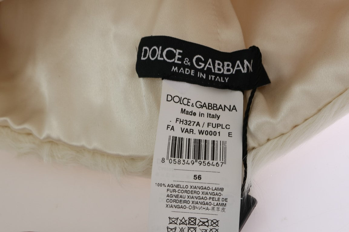 Dolce &amp; Gabbana Weiße Xiangao-Lammfellmütze