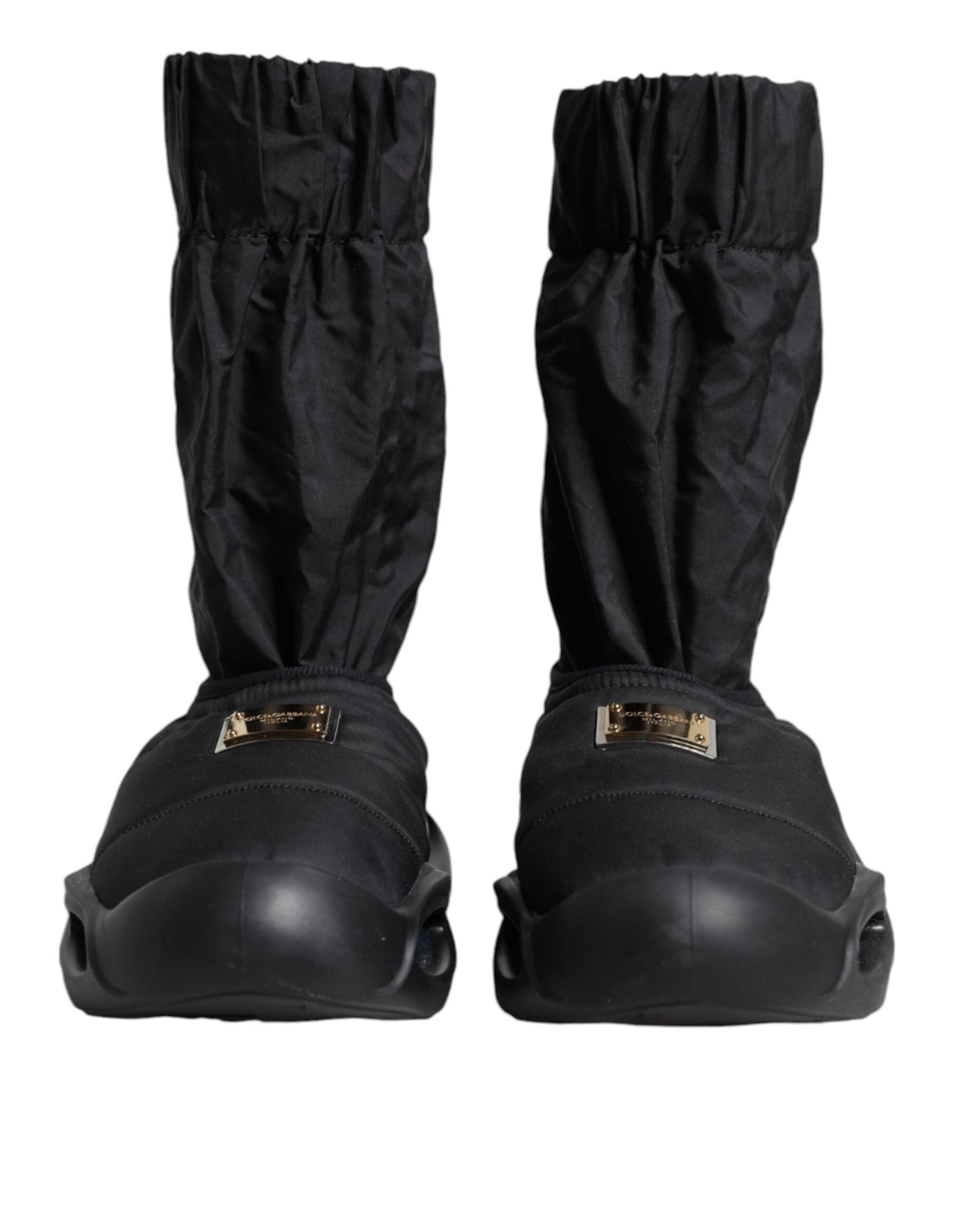 Dolce &amp; Gabbana – Schwarze Slip-On-Wellensocken-Sneakers