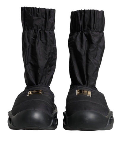 Dolce &amp; Gabbana – Schwarze Slip-On-Wellensocken-Sneakers