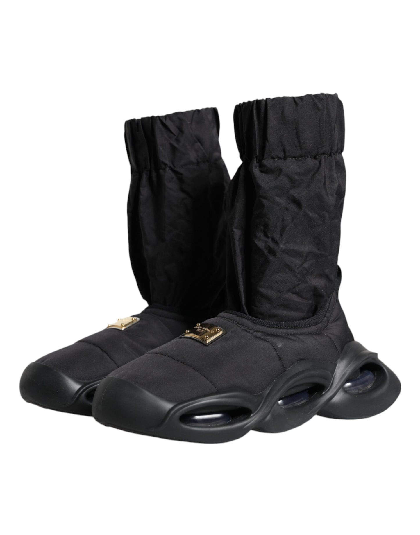 Dolce &amp; Gabbana – Schwarze Slip-On-Wellensocken-Sneakers