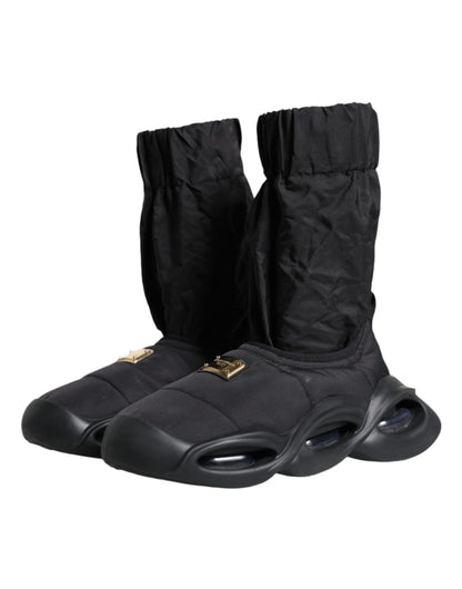 Dolce &amp; Gabbana – Schwarze Slip-On-Wellensocken-Sneakers