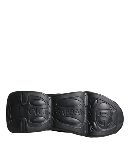 Dolce &amp; Gabbana – Schwarze Slip-On-Wellensocken-Sneakers
