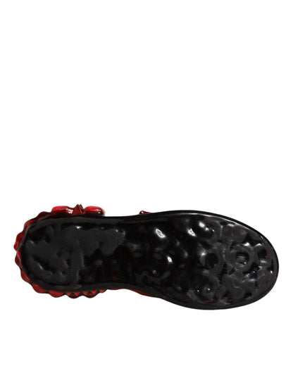 Dolce &amp; Gabbana Weiß Rot Kristalle Leder Portofino Sneakers Schuhe