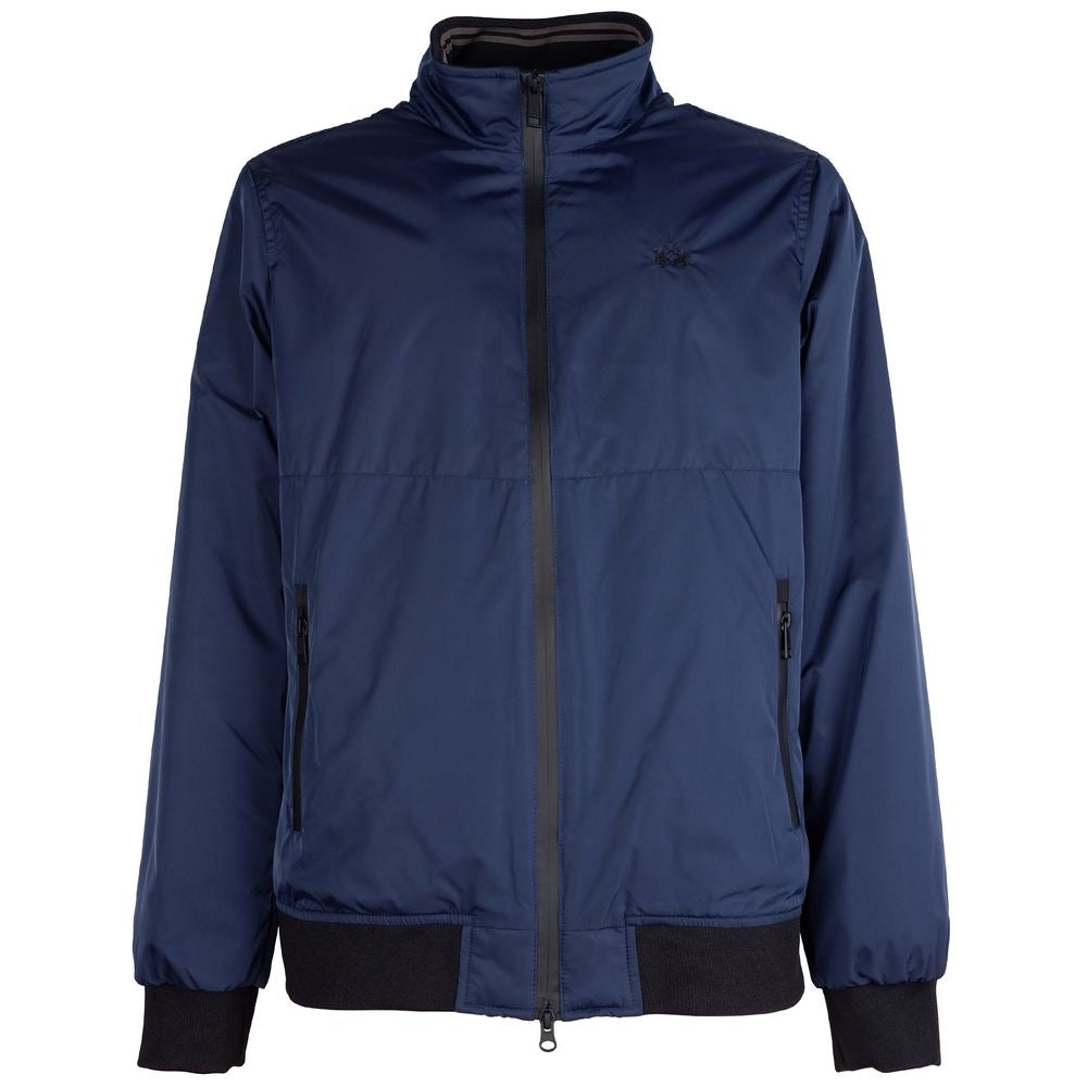 La Martina Blue Polyester Men Jacket