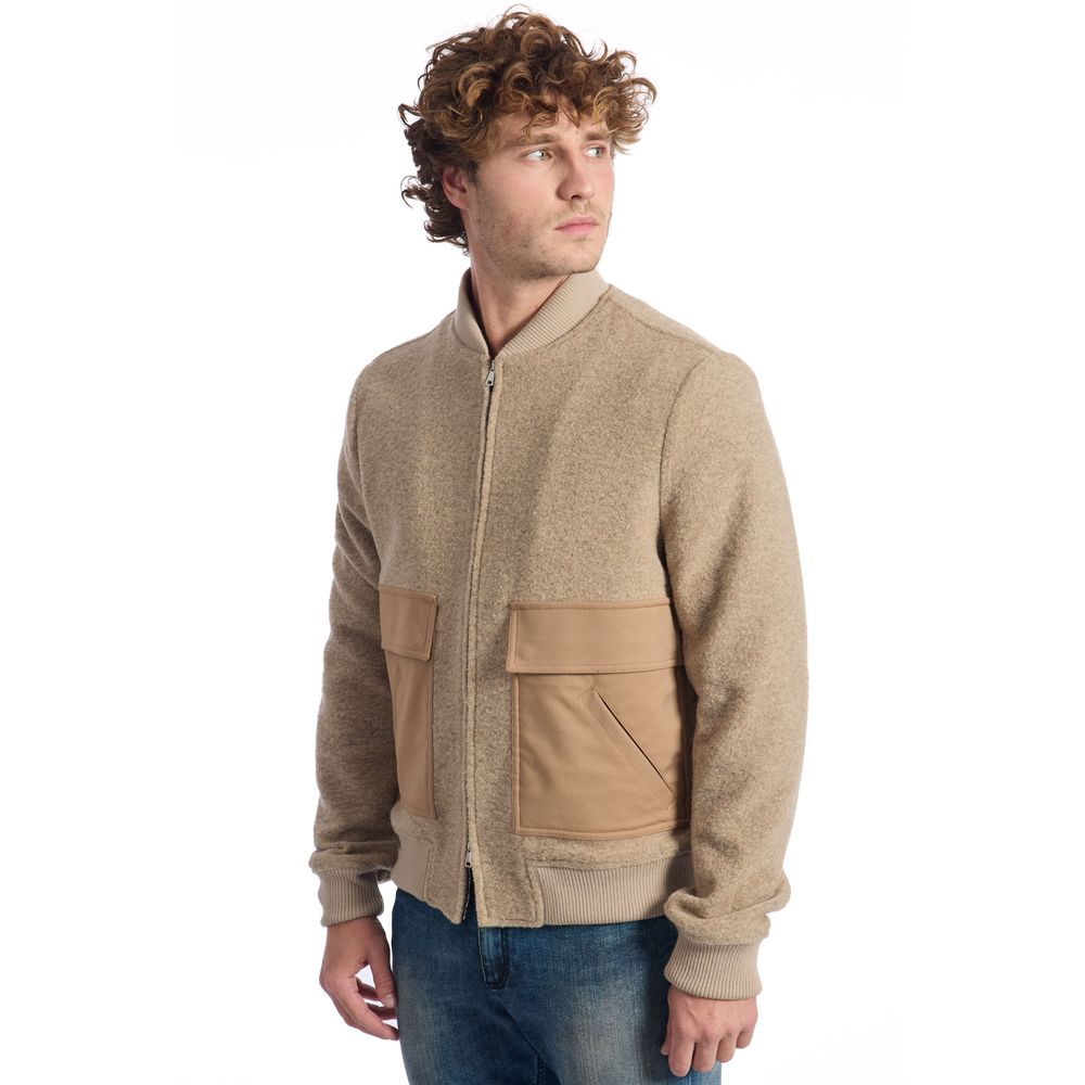 Roberto Pepe Luxus Beige Wolljacke für Herren