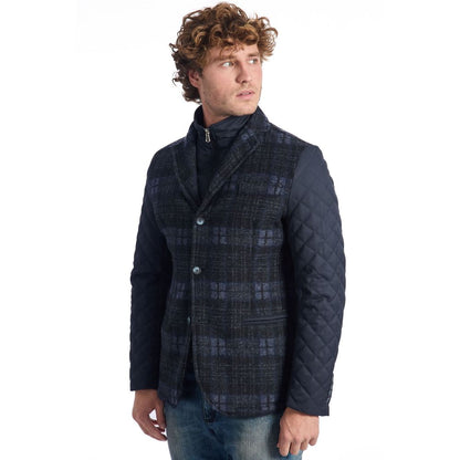 Roberto Pepe Luxus-Herrenjacke aus blauer Wolle