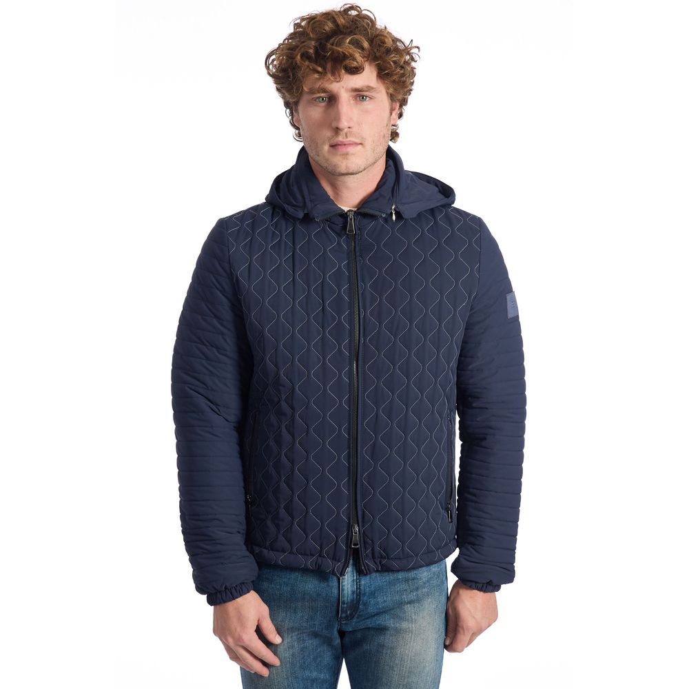 Roberto Pepe Luxus-Steppjacke aus blauem Polyamid für Herren