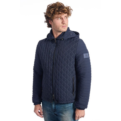 Roberto Pepe Luxus-Steppjacke aus blauem Polyamid für Herren