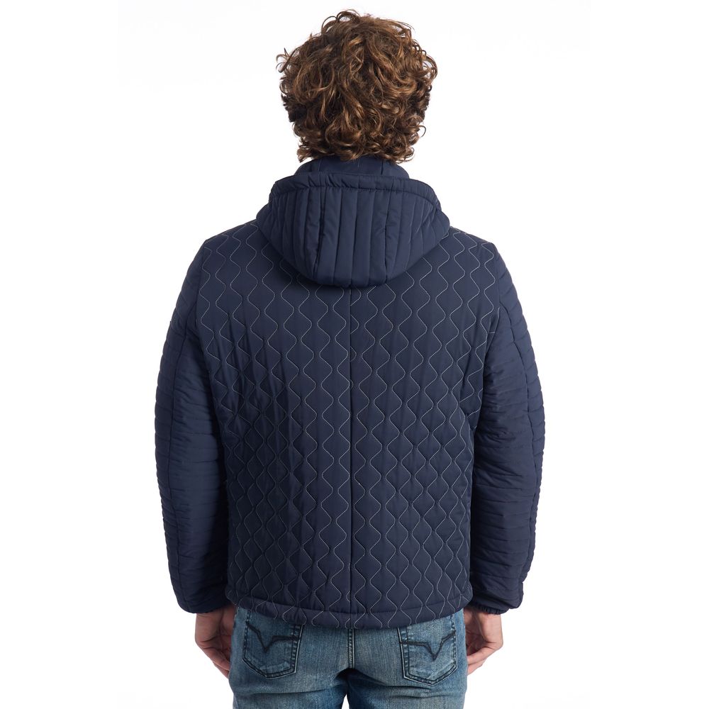 Roberto Pepe Luxus-Steppjacke aus blauem Polyamid für Herren