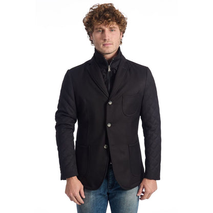 Roberto Pepe Luxus Schwarze Wolljacke für Herren