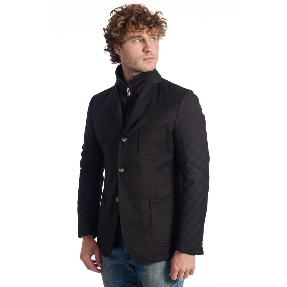 Roberto Pepe Luxus Schwarze Wolljacke für Herren