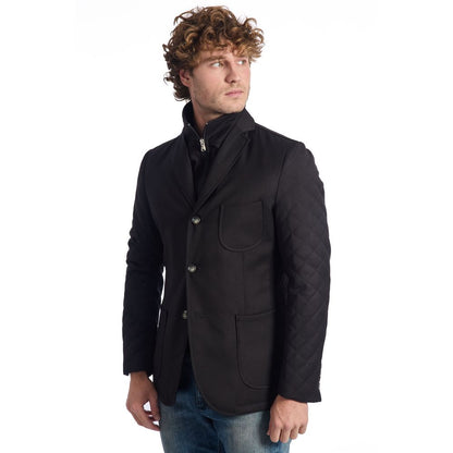 Roberto Pepe Luxus Schwarze Wolljacke für Herren