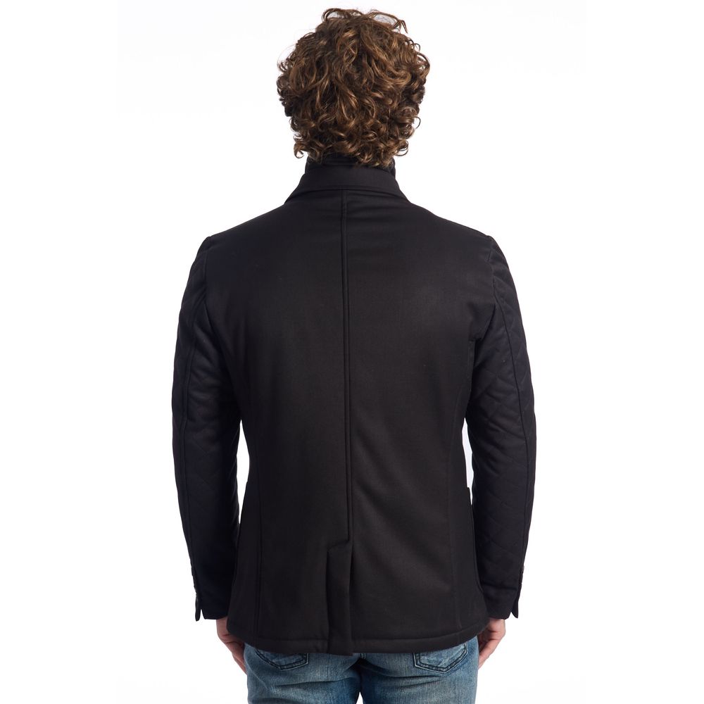Roberto Pepe Luxus Schwarze Wolljacke für Herren