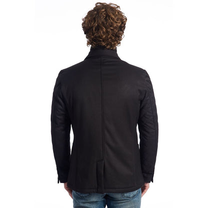 Roberto Pepe Luxus Schwarze Wolljacke für Herren