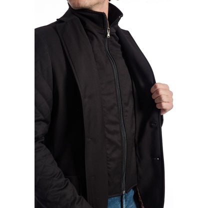 Roberto Pepe Luxus Schwarze Wolljacke für Herren