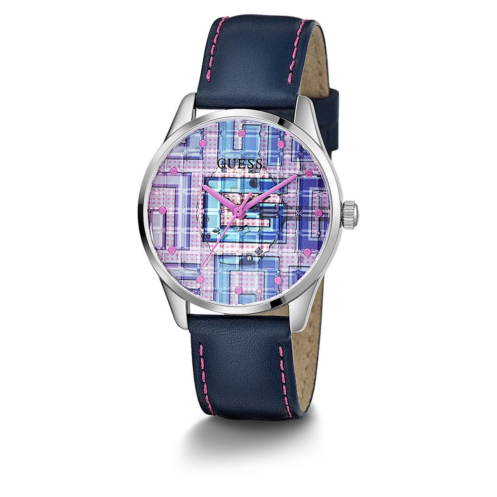 Guess Damenuhr aus blauem Leder