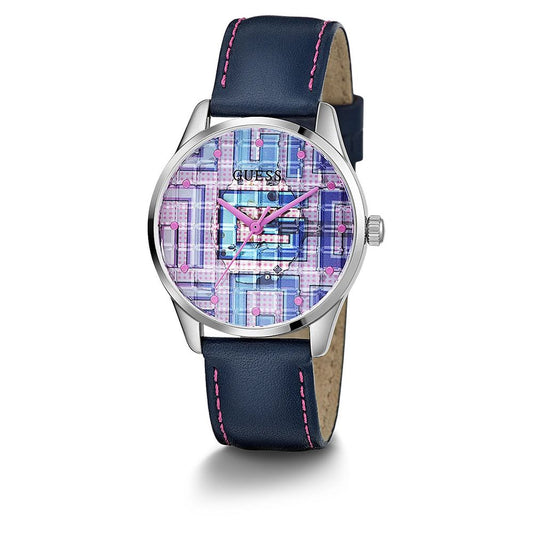 Guess Damenuhr aus blauem Leder