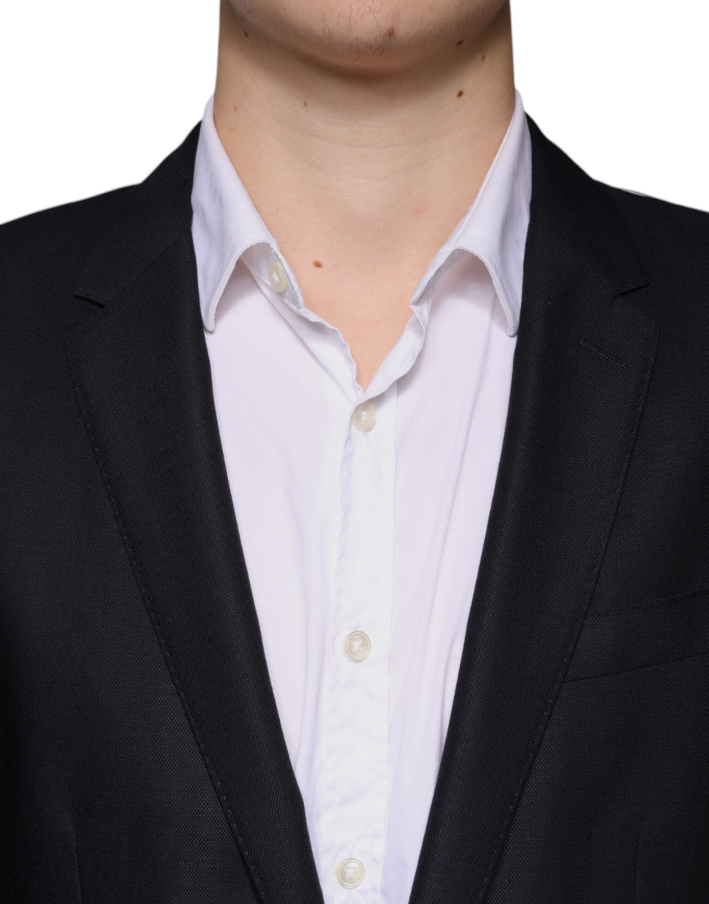 Dolce &amp; Gabbana – Einreihiger Blazer aus dunkelblauer Wolle