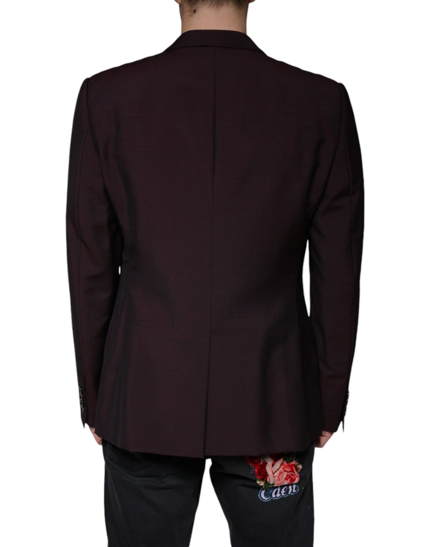 Dolce &amp; Gabbana – Einreihiger Blazer aus Wolle in Bordeaux