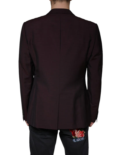 Dolce &amp; Gabbana – Einreihiger Blazer aus Wolle in Bordeaux