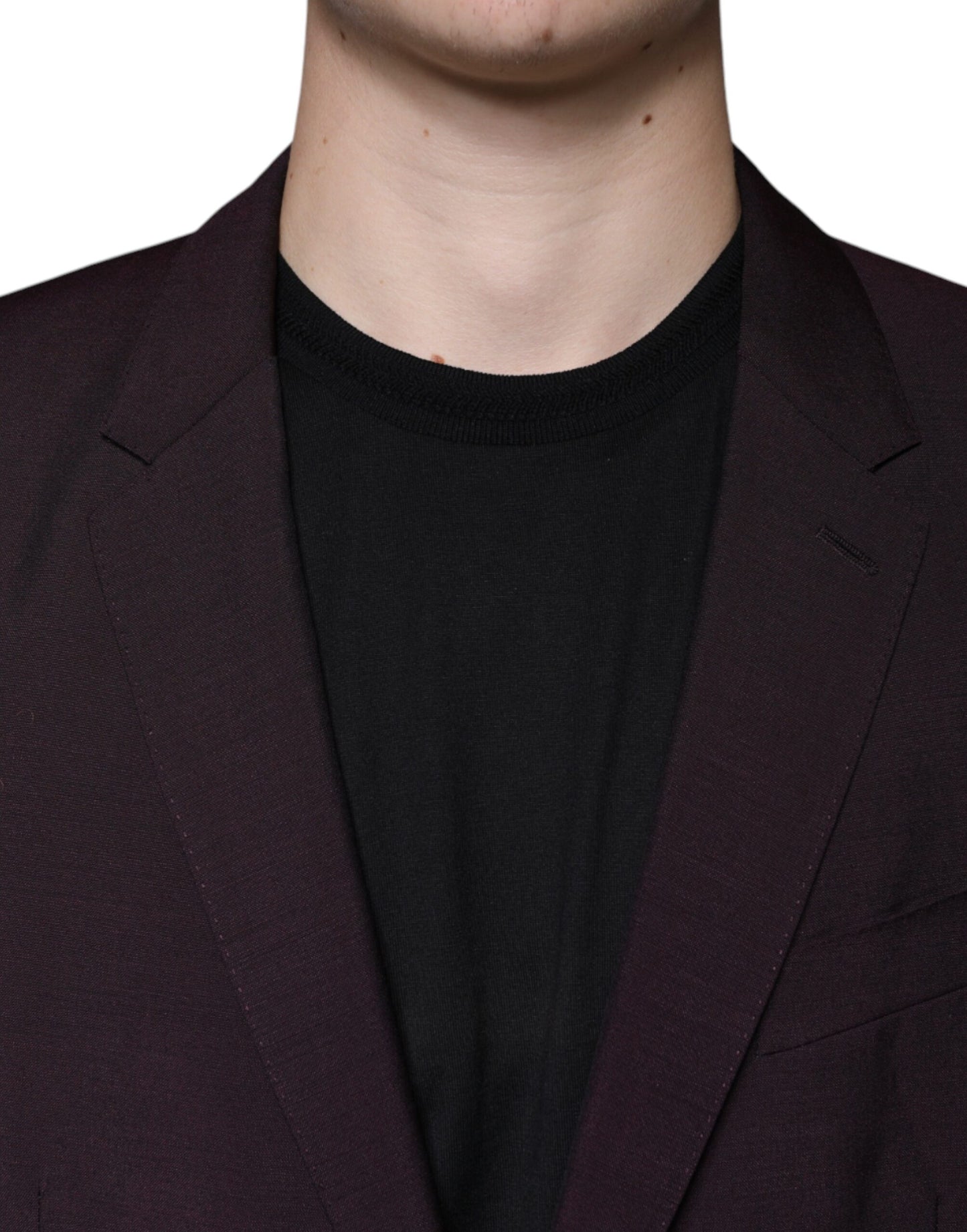 Dolce &amp; Gabbana – Einreihiger Blazer aus Wolle in Bordeaux