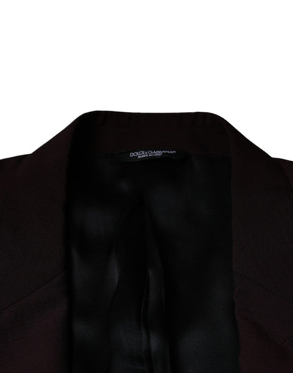 Dolce &amp; Gabbana – Einreihiger Blazer aus Wolle in Bordeaux