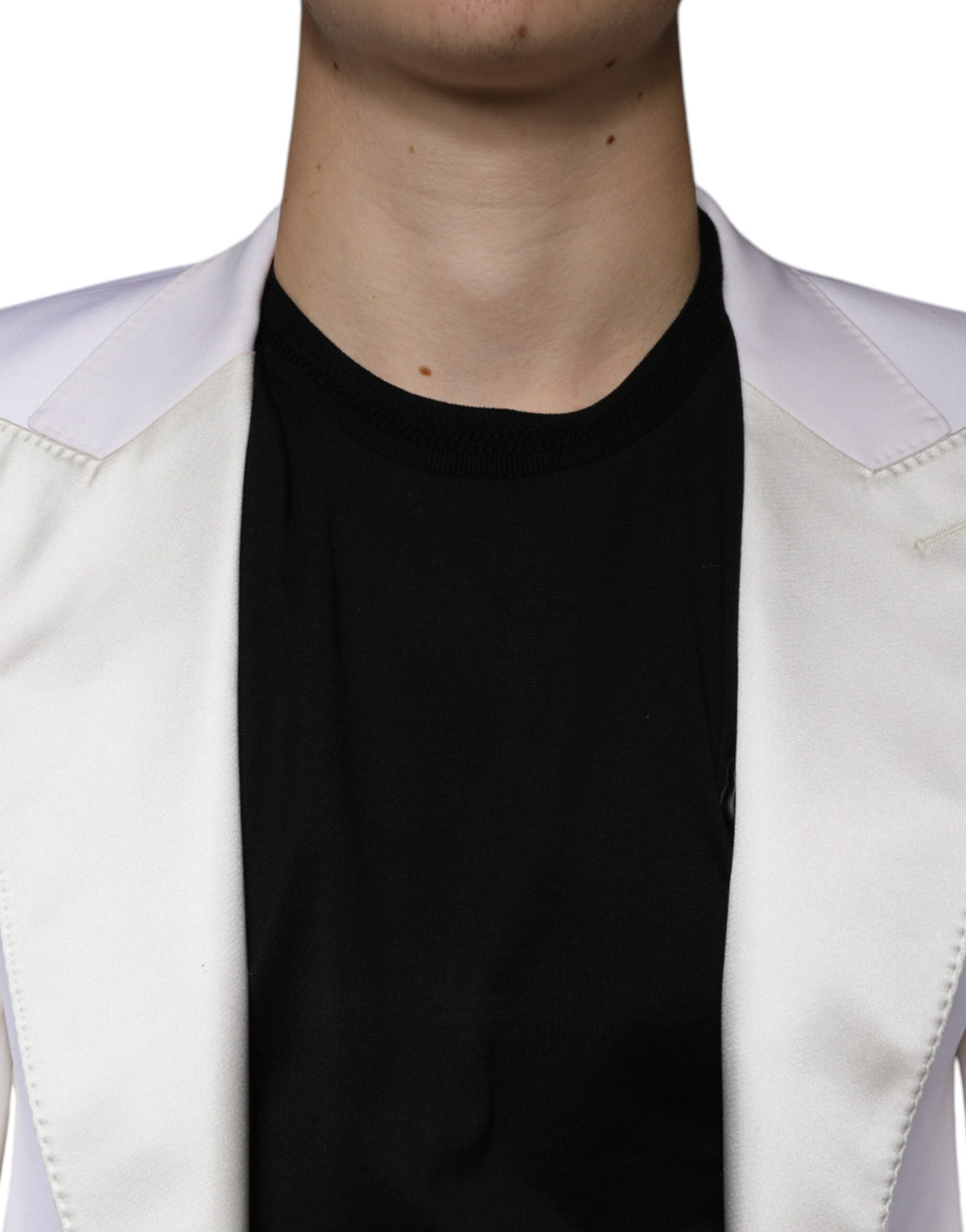 Dolce &amp; Gabbana – Einreihiger Blazer aus cremeweißer Wolle