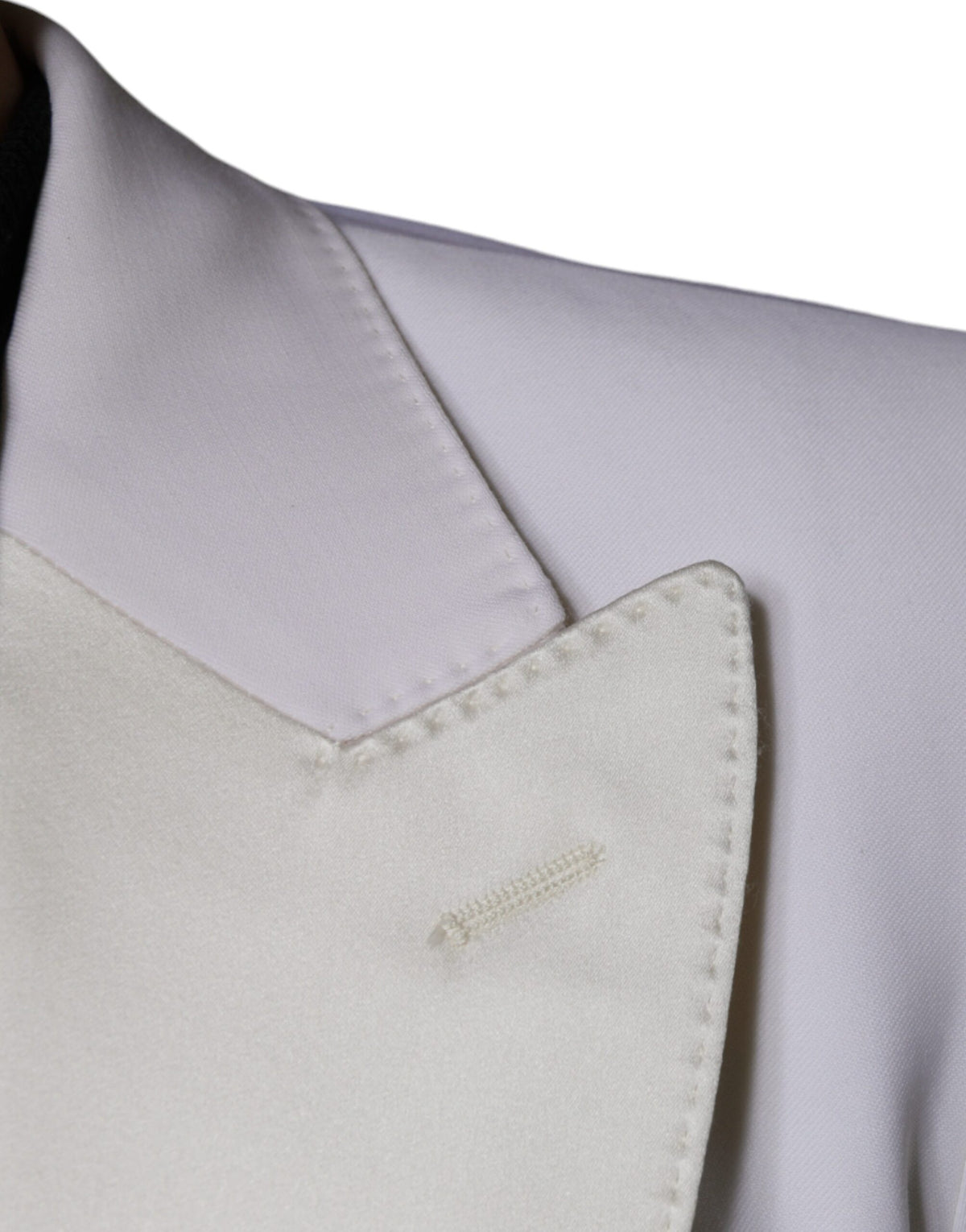Dolce &amp; Gabbana – Einreihiger Blazer aus cremeweißer Wolle