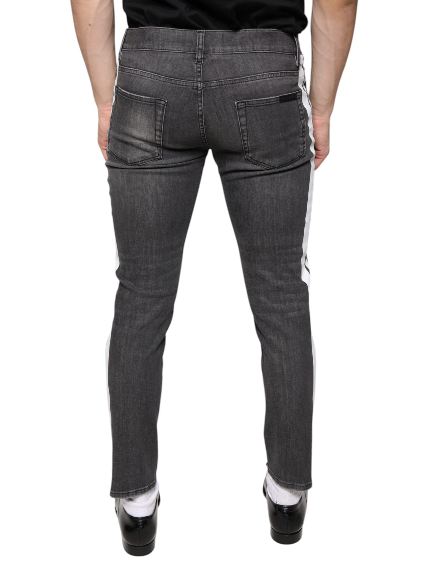 Dolce &amp; Gabbana Schwarze Skinny-Jeans aus zerfetzter Baumwolle für Herren