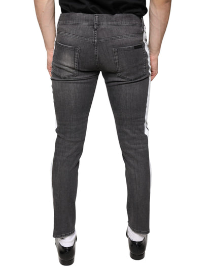 Dolce &amp; Gabbana Schwarze Skinny-Jeans aus zerfetzter Baumwolle für Herren