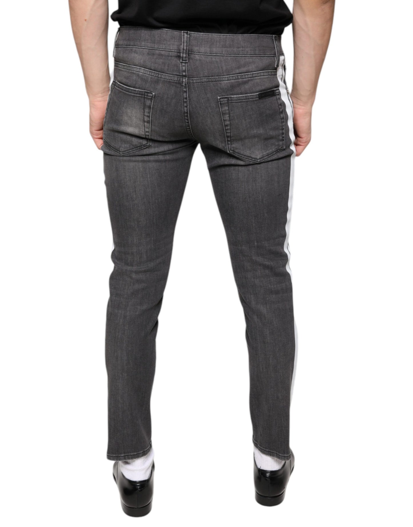Dolce &amp; Gabbana Schwarze Skinny-Jeans aus zerfetzter Baumwolle für Herren
