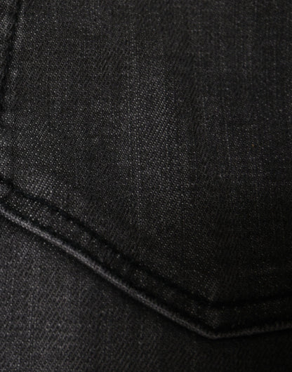 Dolce &amp; Gabbana Schwarze Skinny-Jeans aus zerfetzter Baumwolle für Herren