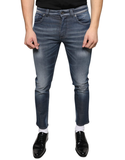 Dolce &amp; Gabbana Dunkelblaue Skinny-Jeans aus gewaschener Baumwolle