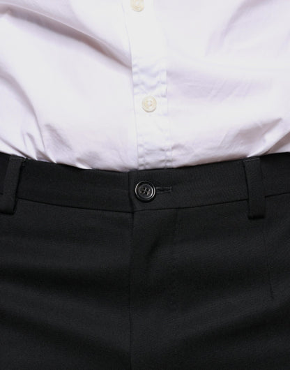 Dolce &amp; Gabbana Schwarze, enge Anzughose aus Wolle für Herren